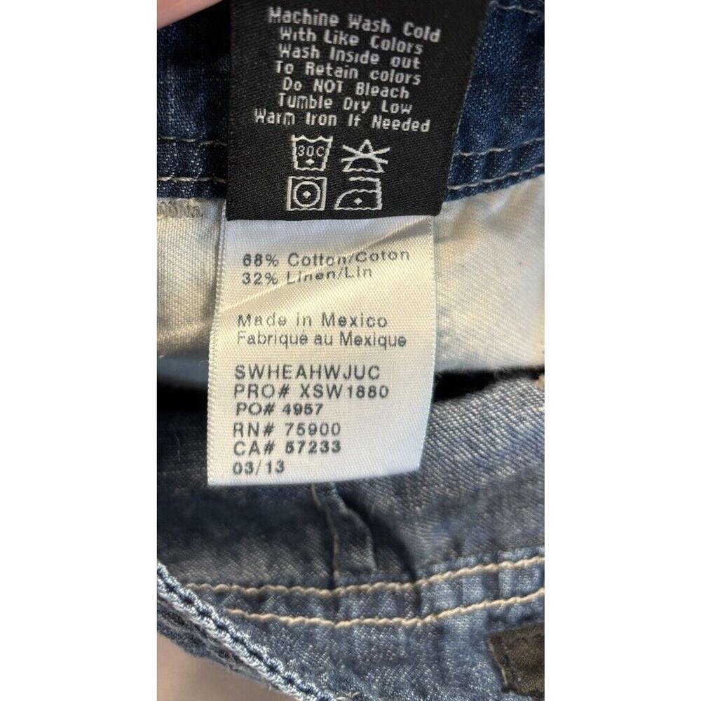 Big Star Womens Overalls Size XS Denim Cotton Linen Blue Jeans Pants - Picture 9 of 9